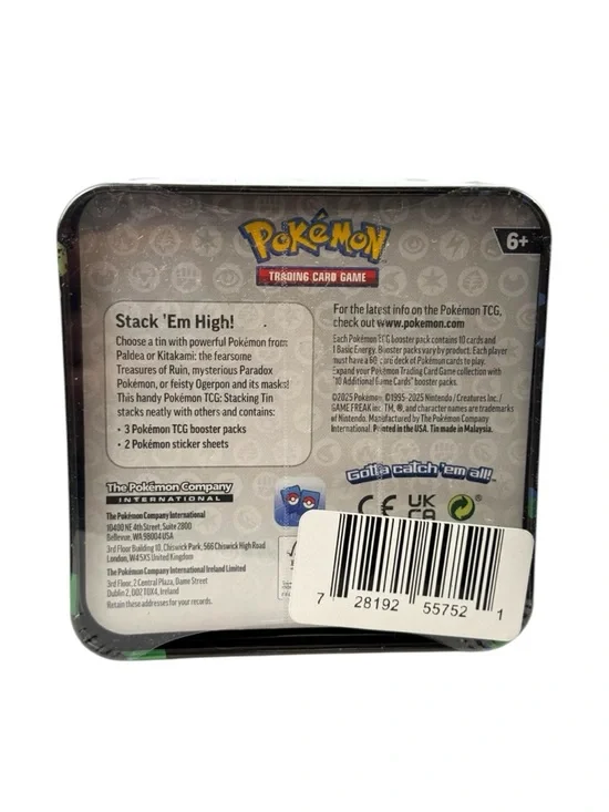 Pokémon TCG Eldegoss & Grimmsnarl Stacking Black Tin Square Sealed New - Picture 6 of 9